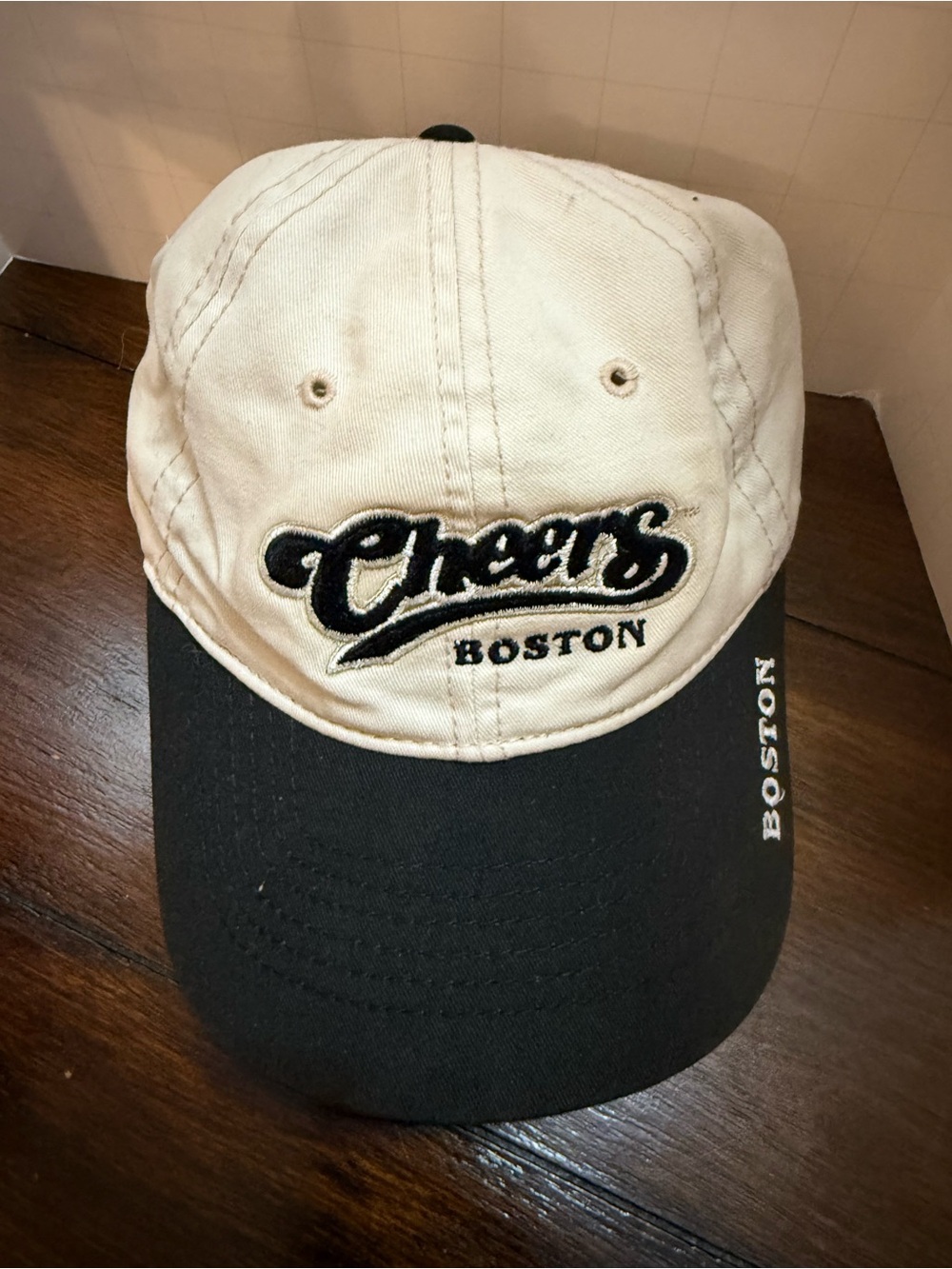 Vintage Cheers Boston Two-Tone Baseball Cap Snap Back  - Cream & Black